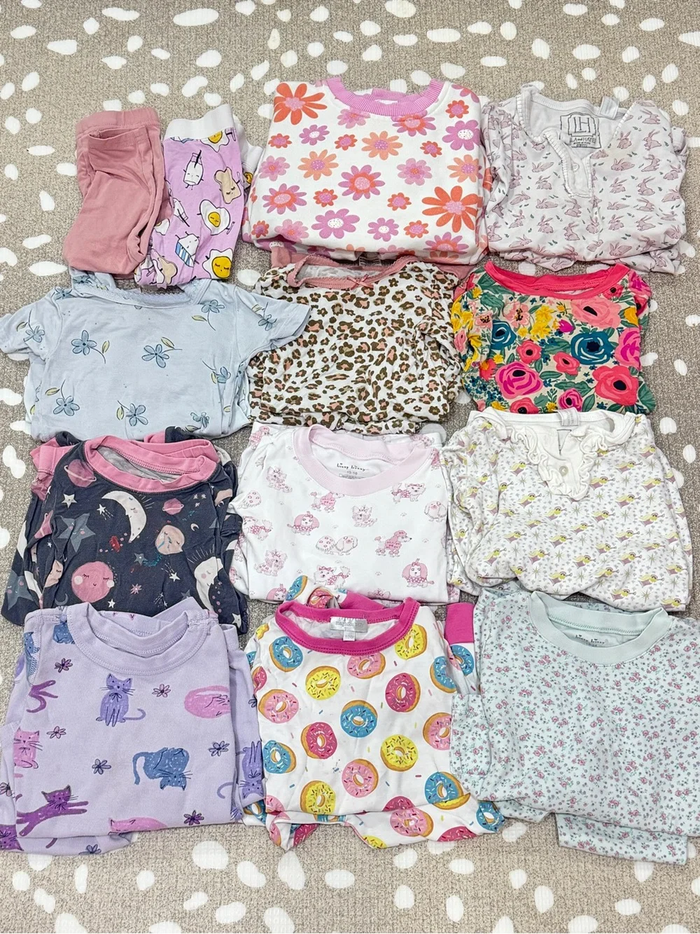 Lot of 22 Bamboo Pajamas set pima kissy kissy baby toddler girl long sleeve pant